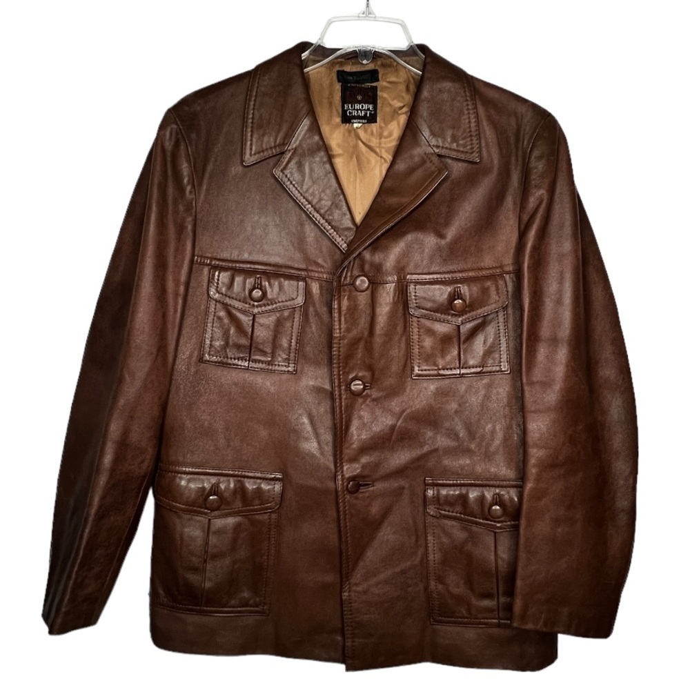 Vintage Europe Craft Brown Leather Jacket